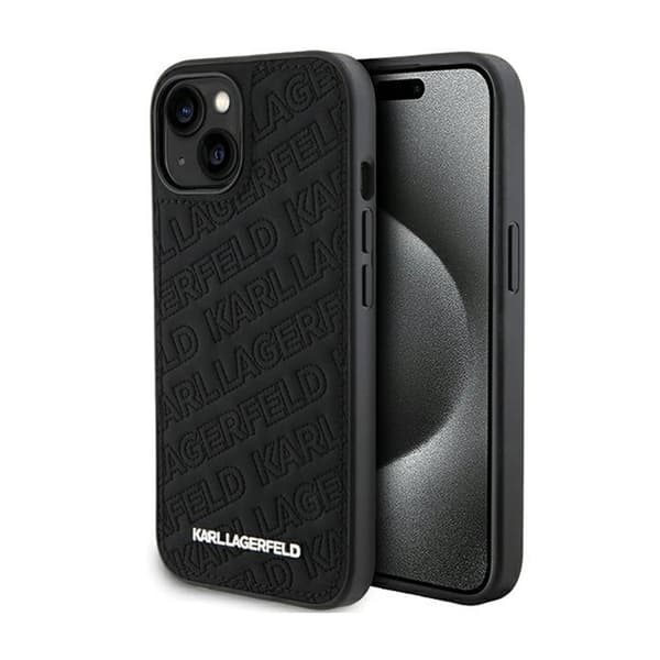 KarlLagerfeldtikattuK-kuvio-iPhone15-kuori(musta)