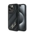 Pikkukuva 1 / 2: KarlLagerfeldDiagonalQuiltedScript-CaseforiPhone15Pro(Black)