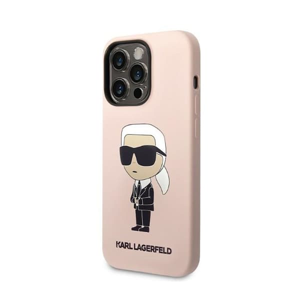 KarlLagerfeldSilikoneNFTIkonik-EtuitiliPhone14Pro(Pink)