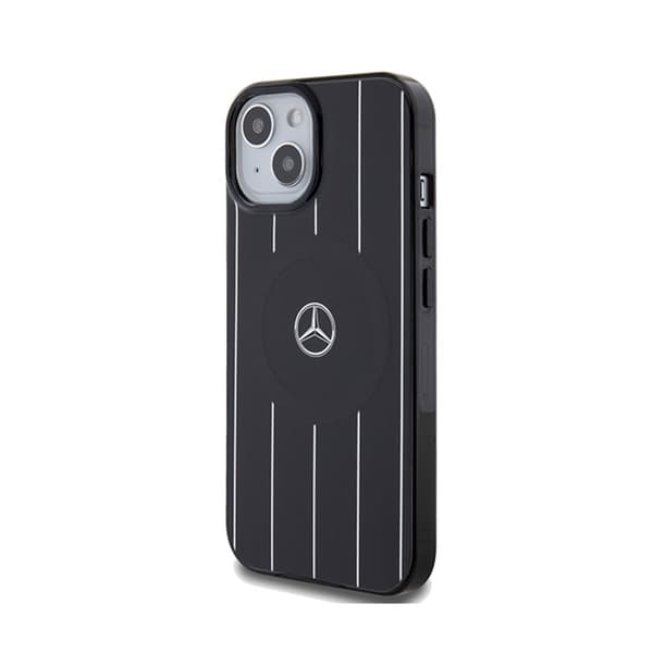 Mercedes Double Layer Crossed Lines MagSafe - iPhone 15-fodral (svart)