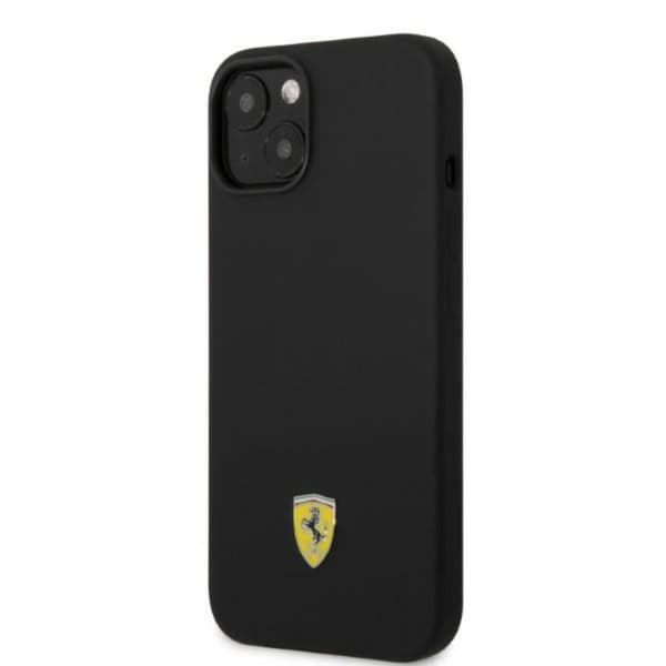 FerrariSiliconeMetalLogoMagSafe-koteloiPhone14:lle(musta)