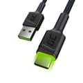 Miniatyrbild 1 av 2: KabelGrönCellRayUSB-kabel-USB-C120cmmedgrönLED-bakgrundsbelysningochstödförsnabbladdningUltraCharge,QC3.0