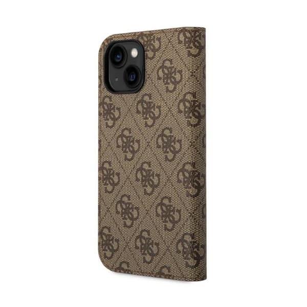 Guess4GMetalCameraOutlineBooktype-etui-etuitiliPhone14Plus(brun)