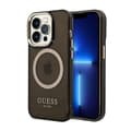 Miniatyrbillede 1 af 2: Guess Gold Outline Translucent MagSafe - Case for iPhone 14 Pro (Black)