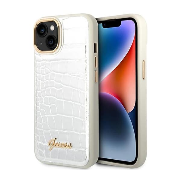 GuessCrocoCollection-CovertiliPhone14Plus(sølv)