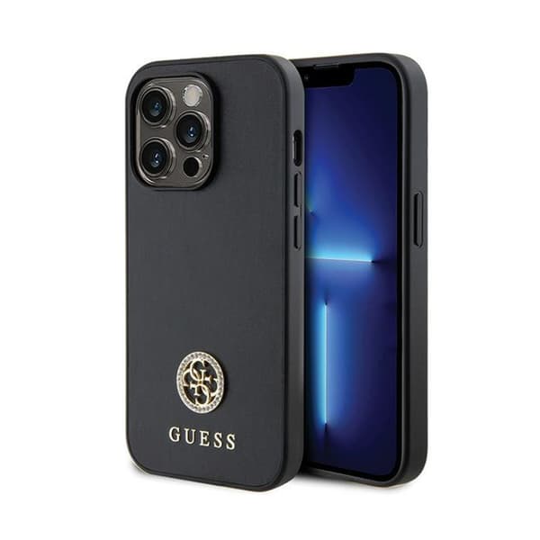 Guess 4G Strass Metal Logo - iPhone 15 Pro Max etui (sort)