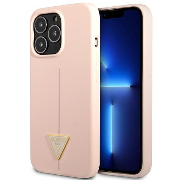 Guess Silicone Triangle Logo - Skal iPhone 13 Pro (Rosa)
