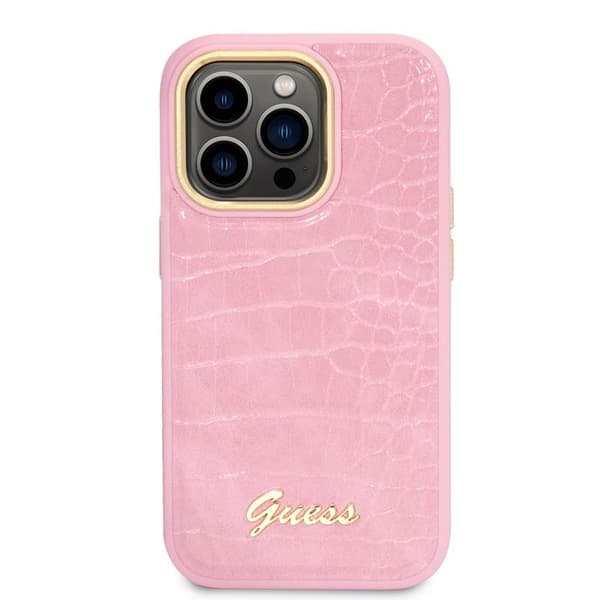 GuessCrocoCollection-FodralföriPhone14Pro(Rosa)