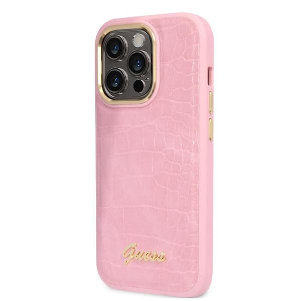 GuessCrocoCollection-FodralföriPhone14Pro(Rosa)