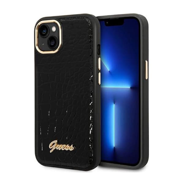 Guess Croco Collection - Cover til iPhone 14 Plus (sort)