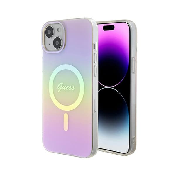 GuessIMLIridescentMagSafe-iPhone15-fodral(rosa)