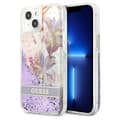 Miniatyrbillede 1 af 2: Guess Liquid Glitter Flower – Cover for iPhone 13 mini (Purple)
