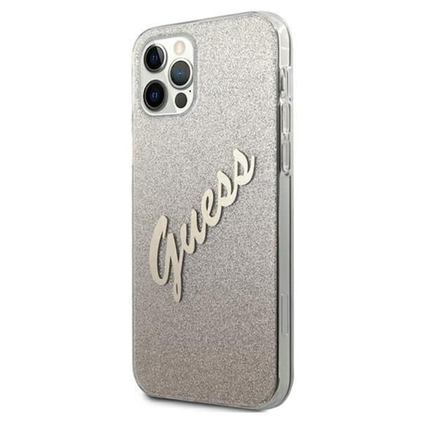 GuessGlitterGradientScript-iPhone12/iPhone12Pro-fodral(guld)