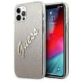 Miniatyrbild 1 av 2: GuessGlitterGradientScript-iPhone12/iPhone12Pro-fodral(guld)
