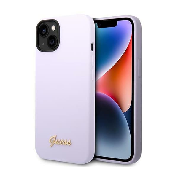Guess Silicone Vintage - kotelo iPhone 14:lle (violetti)