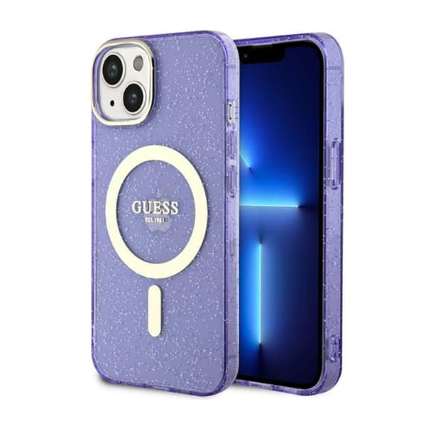 GuessGlitterGoldMagSafe-etuitiliPhone14Plus(lilla)