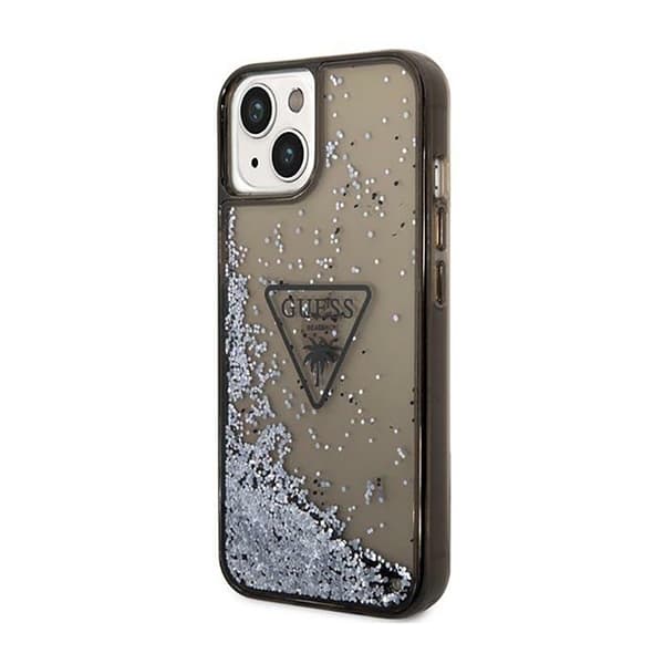 GuessLiquidGlitterTriangleLogoFodral-FodralföriPhone14Plus(svart)