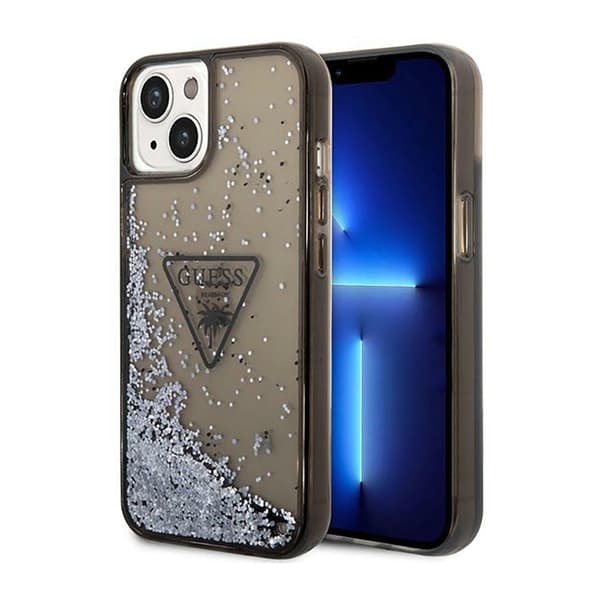 GuessLiquidGlitterTriangleLogoFodral-FodralföriPhone14Plus(svart)