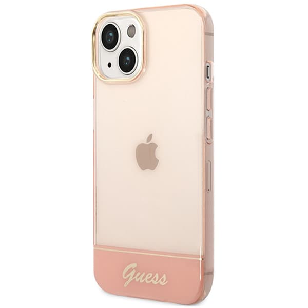 GuessTranslucent-FodralföriPhone14Plus(rosa)