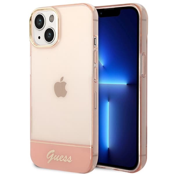 GuessTranslucent-FodralföriPhone14Plus(rosa)