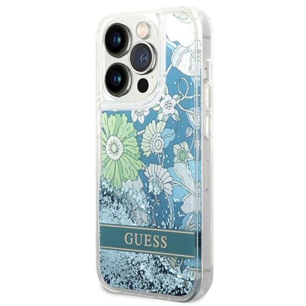 GuessLiquidGlitterFlower-CovertiliPhone14ProMax(grøn)