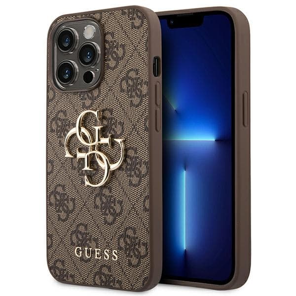 Guess4GBigMetalLogoCoveriPhone14Pro(Brun)
