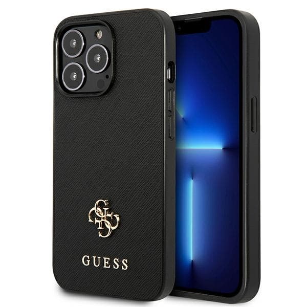 Guess4GSmallMetal-logo-iPhone13Pro-kotelo(Czarny)