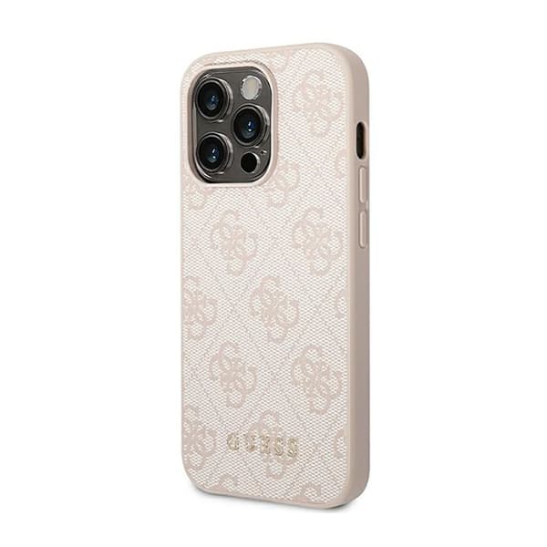 Guess4GMetalGoldLogoCoveriPhone14Pro(Pink)