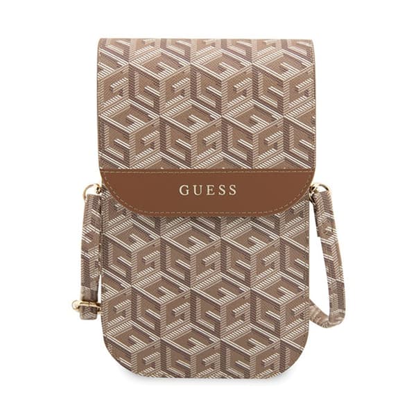 Guess GCube Stripe Phone Bag - Väska med smartphonefack (Brun)