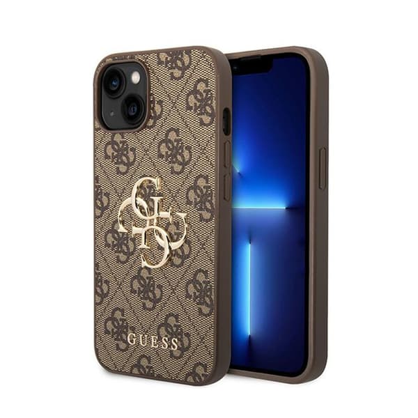 Guess 4G Big Metal Logo - Etui til iPhone 15 Plus (brun)