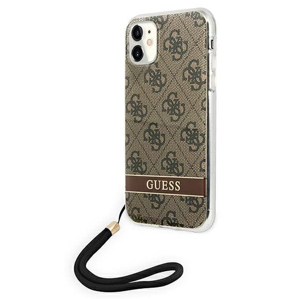 Guess4Gskrivarsladd-skaltilliPhone11(brun)