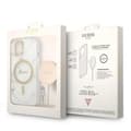 Miniatyrbillede 2 af 2: GuessBundlePackMagSafeIMLMarble-SætmedetuitiliPhone14Plus+MagSafeoplader(hvid/guld)