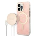 Miniatyrbillede 1 af 2: GuessBundlePackMagSafe4G-SætmedetuitiliPhone13ProMax+MagSafeoplader(Pink/Gold)