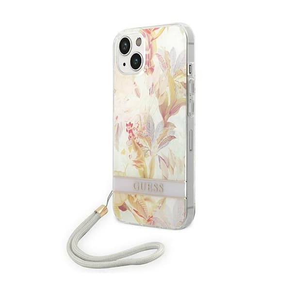 GuessFlowerCord-CovertiliPhone14Plus(lilla)