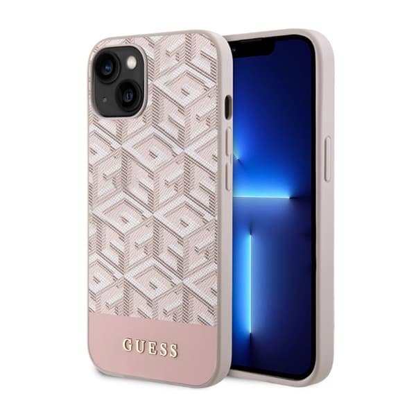 Guess GCube Stripes MagSafe - Case for iPhone 14 (Pink)