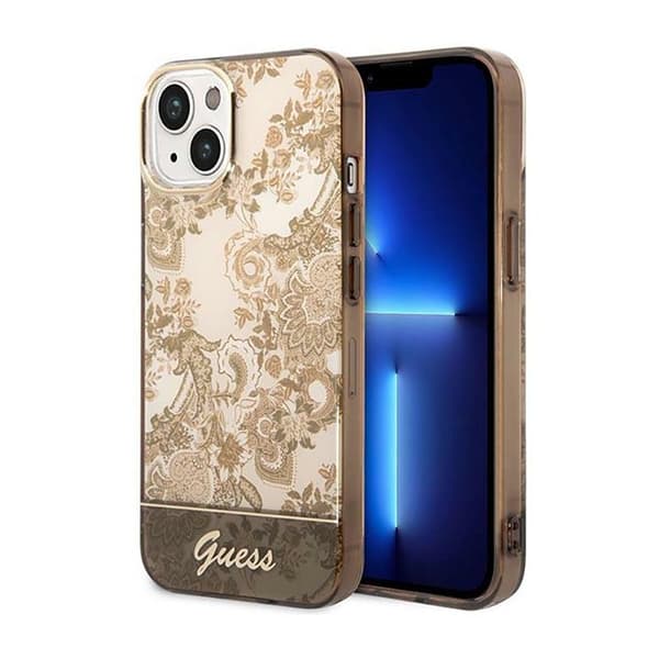 GuessPorcelainCollection-FodralföriPhone14Plus(Ochre)