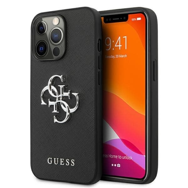 GuessSaffiano4GBigSilverLogo-EtuitiliPhone13Pro(sort)