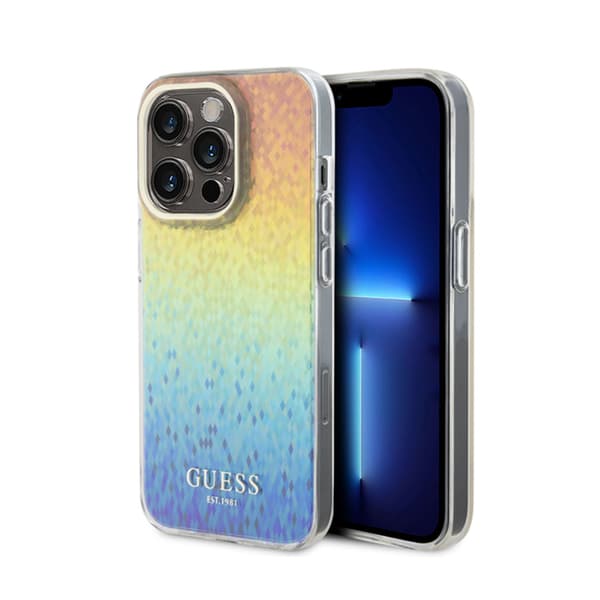 Guess IML Faceted Mirror Disco Iridescent - Fodral för iPhone 15 Pro (Iridescent)