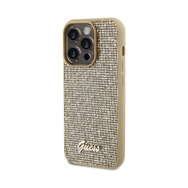 GuessDiscoMetalScript-iPhone14Pro-fodral(guld)
