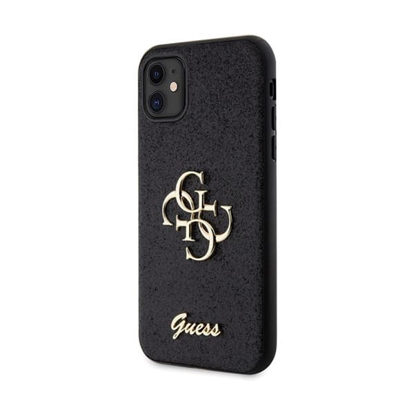 Guess Glitter Script Big 4G - iPhone 11 Case (black)