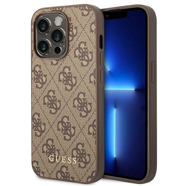 Guess4GMetalGoldLogoCaseiPhone14ProMax(ruskea)