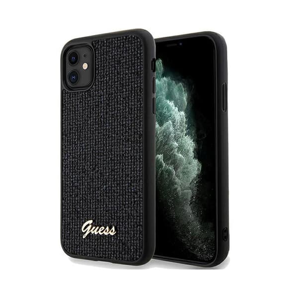 GuessDiscoMetalScript-iPhone11-kuori(musta)