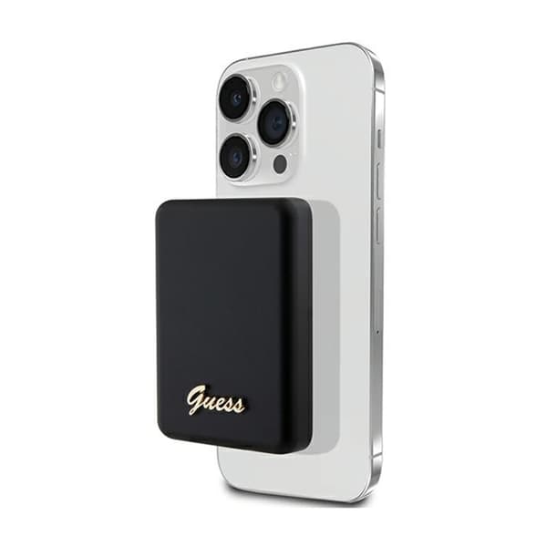 GuessMetalScriptLogoMagSafe-PowerBankinduktiv5000mAh15WMagSafe(svart)