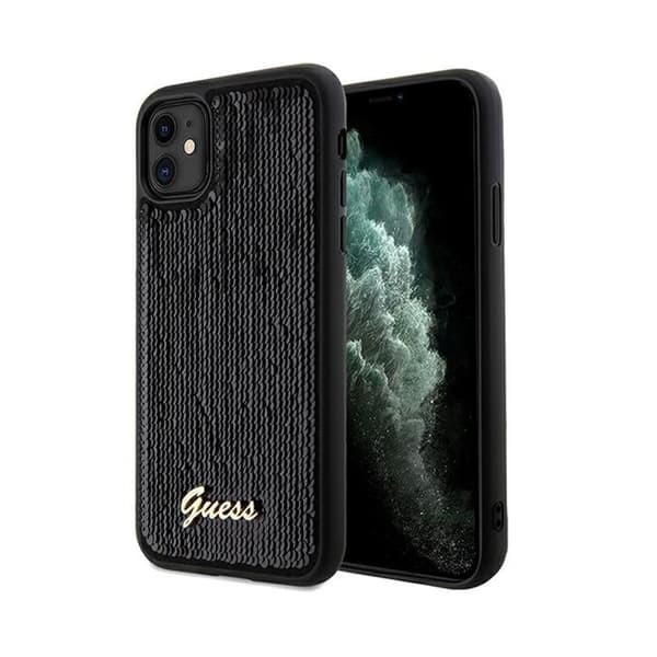 Guess Sequin Script Metal - iPhone 11 cover (sort)