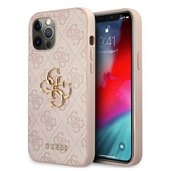 Guess 4G Big Metal Logo - Case for iPhone 12 / iPhone 12 Pro (Pink)