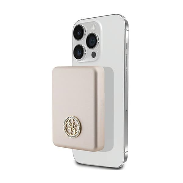 Guess4GStrassedMetalLogoMagSafe-PowerBankinduktiv5000mAh15WMagSafe(guld)