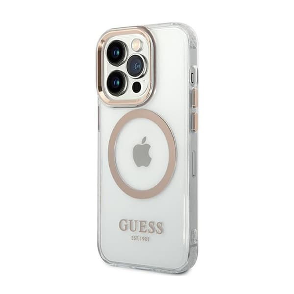 GuessMetalOutlineMagSafe-koteloiPhone14ProMaxille(kirkas)