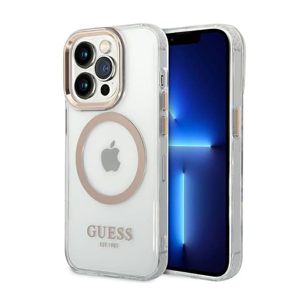 GuessMetalOutlineMagSafe-koteloiPhone14ProMaxille(kirkas)