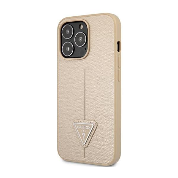 GuessSaffianoTriangleLogoCover-CovertiliPhone14Pro(Beige)