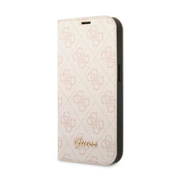 Guess 4G Metal Camera Outline Booktype Case - kotelo iPhone 14 Prolle (vaaleanpunainen)